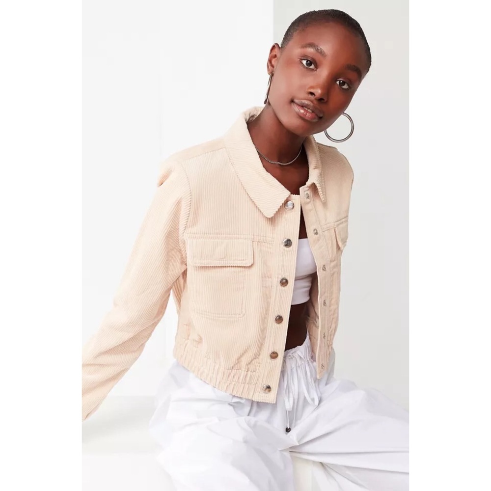 Urban Outfitters No Excuse Cropped Corduroy Jacket in color Pearl